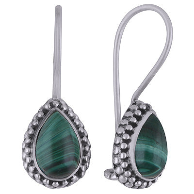 925 Sterling Silver Malachite Earrings - R1501812-8