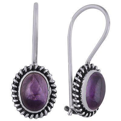 925 Sterling Silver Amethyst Earrings - R1501814-1