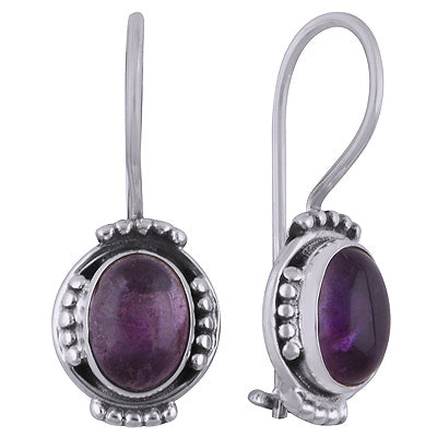 925 Sterling Silver Amethyst Earrings - R1501815-1