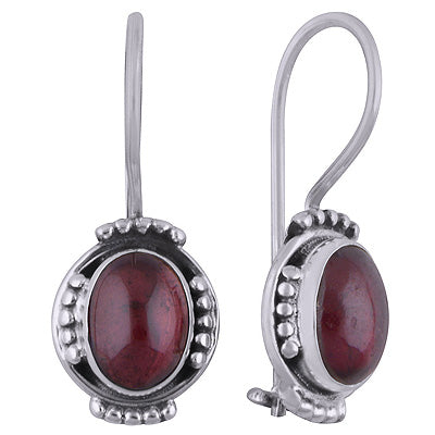 925 Sterling Silver Garnet Earrings - R1501815-2
