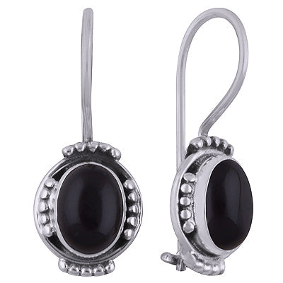 925 Sterling Silver Black Onyx Earrings - R1501815-9