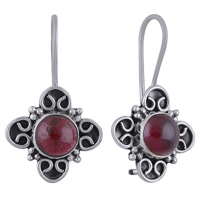 925 Sterling Silver Garnet Earrings - R1501818-2