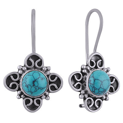 925 Sterling Silver Turquoise Earrings - R1501818-3