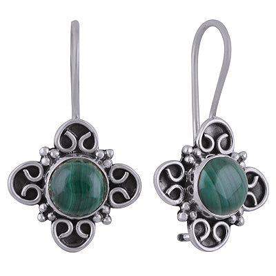 925 Sterling Silver Malachite Earrings - R1501818-8