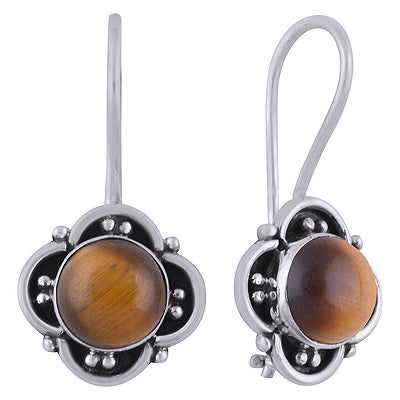 925 Sterling Silver Tiger's Eye Earrings - R1501824-7