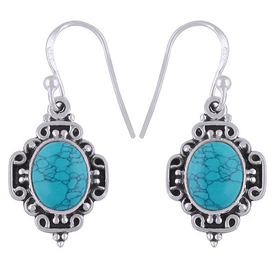 925 Sterling Silver Turquoise Earrings - R1501844-2
