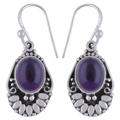925 Sterling Silver Amethyst Earrings - R1501846-1
