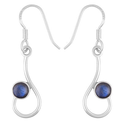 Gorgeous Design Labradorite Round Shape 925 Sterling Solid Silver Dangle Earrings - R1501882-5