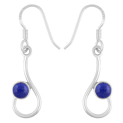 Gorgeous Design Lapis Round Shape 925 Sterling Solid Silver Dangle Earrings - R1501882-6