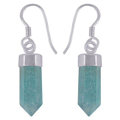 Alluring Turquoise Pencil Shape 925 Sterling Solid Silver Dangle Earrings - R1501904-17
