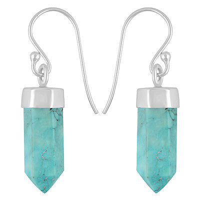 Alluring Turquoise Pencil Shape 925 Sterling Solid Silver Dangle Earrings - R1501904-32