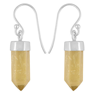 Alluring Lemon Topaz Pencil Shape 925 Sterling Solid Silver Dangle Earrings - R1501904-34