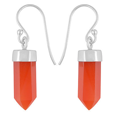 Alluring Carnelian Pencil Shape 925 Sterling Solid Silver Dangle Earrings - R1501904-36