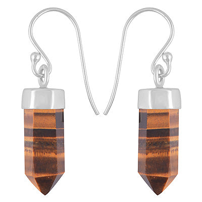 Alluring Tiger's Eye Pencil Shape 925 Sterling Solid Silver Dangle Earrings - R1501904-40