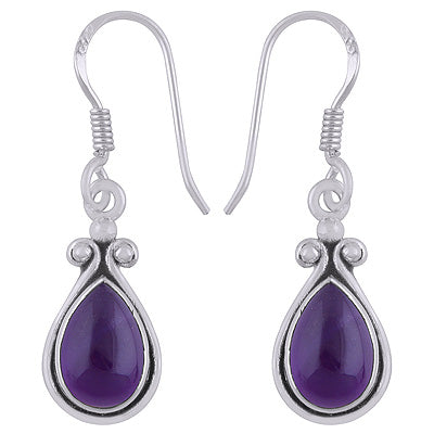 Gorgeous Handcrafted Work Around Amethyst Pear Shape 925 Sterling Solid Silver Dangle Earrings - R1501924-1