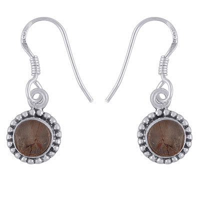 Stunning Rawa Work Around Citrine Round Shape 925 Sterling Solid Silver Dangle Earrings - R1501955-3