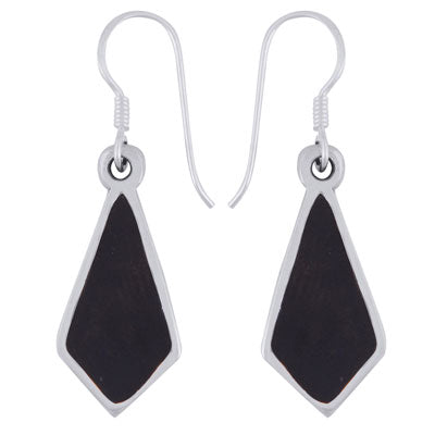 Gorgeous Bold Gemstone Design Black Onyx Fancy Shape 925 Sterling Solid Silver Dangle Earrings - R1501970-10