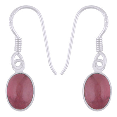 Alluring Plain Bezel Tourmaline Oval Shape 925 Sterling Solid Silver Dangle Earrings - R1501987-1