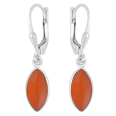 Gorgeous Lobster Lock Carnelian Marquise Shape 925 Sterling Solid Silver Dangle Earrings - R1501992-7