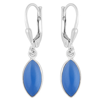 Gorgeous Lobster Lock Blue Chalcedony Marquise Shape 925 Sterling Solid Silver Dangle Earrings - R1501992-9