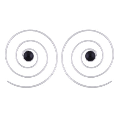 Gorgeous Handcrafted Hoops Black Onyx Round Shape 925 Sterling Solid Silver Hoop Earrings - R1502015-14