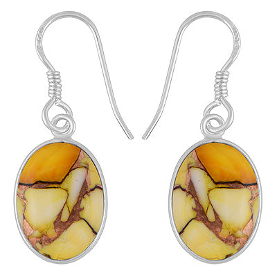 Classic Bezel Frame Around Honey Dahlia Copper Turquoise Oval Shape 925 Sterling Solid Silver Dangle Earrings - R1502029-4