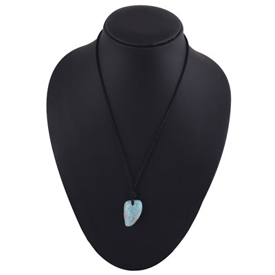Magnificent Gemstone Larimar Fancy Shape Black Cotton Cord Pendant Necklace - R1900225-37