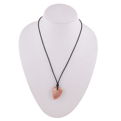 Magnificent Gemstone Pink Opal Fancy Shape Black Cotton Cord Pendant Necklace - R1900240-10