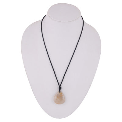 Magnificent Gemstone Golden Rutile Pear Shape Black Cotton Cord Pendant Necklace - R1900249-8
