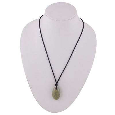 Magnificent Gemstone Aquamarine Oval Shape Black Cotton Cord Pendant Necklace - R1900250-4