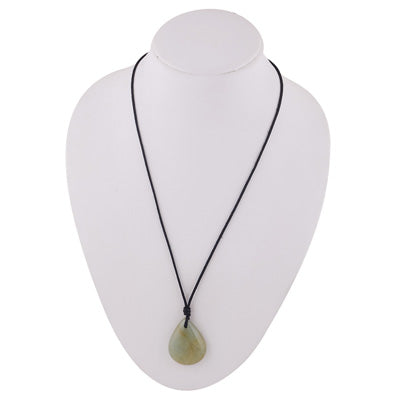 Magnificent Gemstone Aquamarine Pear Shape Black Cotton Cord Pendant Necklace - R1900250-7