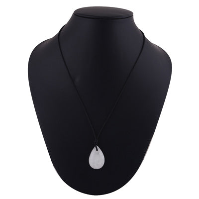 Magnificent Gemstone Rainbow Moonstone Pear Shape Black Cotton Cord Pendant Necklace - R1900251-6