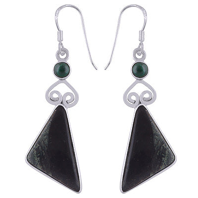 Alluring Shaped Gemstone Star Galaxy Jasper,Malachite Round,Fancy Shape 925 Sterling Solid Silver Dangle Earrings - R2200009-20
