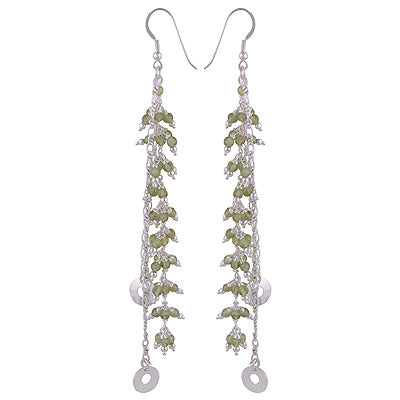 Beautiful Modern Chandelier Inspired Loaded with Gemstones Peridot Round Shape 925 Sterling Solid Silver Dangle Earrings - R2200014-8