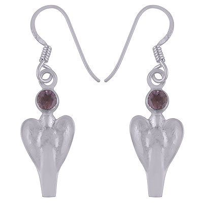 Beautiful Charm Around Amethyst Round Shape 925 Sterling Solid Silver Dangle Earrings - R2200025-24