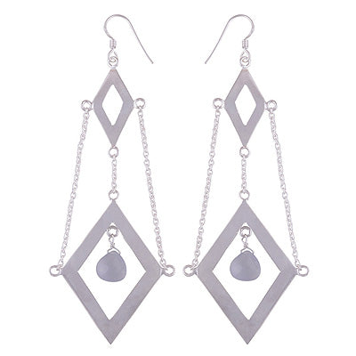 Beautiful Chandelier Designed Around Aqua Chalcedony Drop Shape 925 Sterling Solid Silver Dangle Earrings - R2200027-4