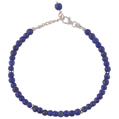 Beautiful Rawa Work in Between Lapis Round Shape 925 Sterling Solid Silver Bracelet - R2300240-121