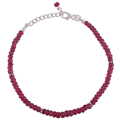 Beautiful Rawa Work in Between Ruby Round Shape 925 Sterling Solid Silver Bracelet - R2300414-60