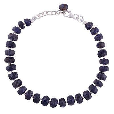 Stunning Rawa Between Iolite Round Shape 925 Sterling Solid Silver Bracelet - R2300421-244
