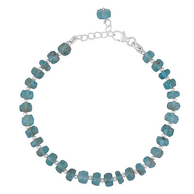 Stunning Rawa Between Apatite Round Shape 925 Sterling Solid Silver Bracelet - R2300421-27