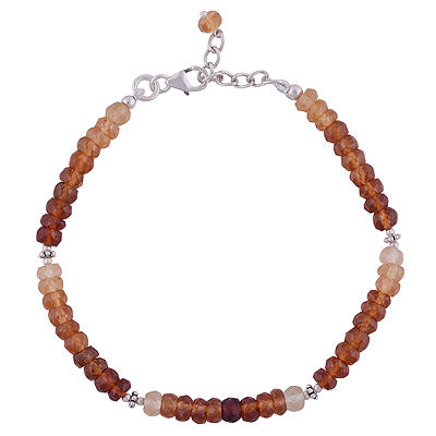 925 STERLING SILVER HESSONITE BRACELET - R2300434-185