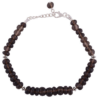 925 STERLING SILVER SMOKY TOPAZ BRACELET - R2300434-343