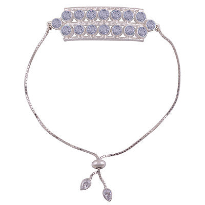 925 STERLING SILVER WHITE CUBIC ZIRCONIA BRACELET - R2300456-12