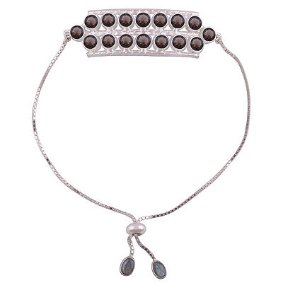 925 STERLING SILVER Smoky Topaz, Labradorite BRACELET - R2300456-8