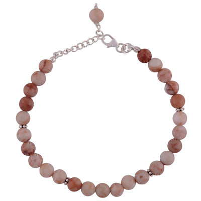 Beautiful Rawa Work in Between Agate Round Shape 925 Sterling Solid Silver Bracelet - R2400265-626