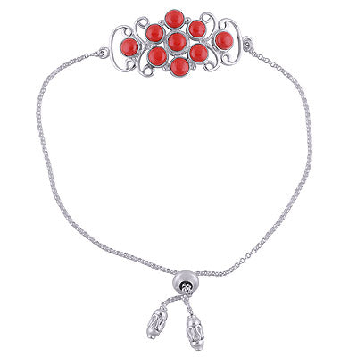 925 STERLING SILVER CORAL BRACELET - R2400498-13