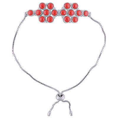 925 STERLING SILVER CORAL BRACELET - R2400500-13