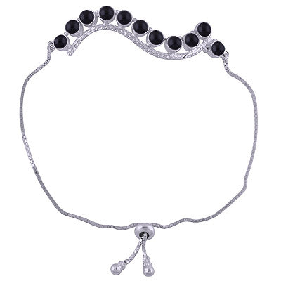 925 STERLING SILVER BLACK ONYX BRACELET - R2400503-15