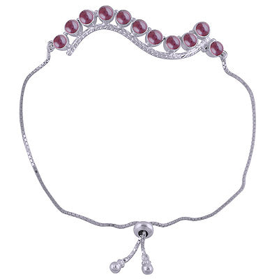 925 STERLING SILVER GARNET BRACELET - R2400503-3