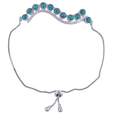 925 STERLING SILVER TURQUOISE BRACELET - R2400503-5